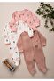 Baby Girl 3 Piece Romper Set 3/6/9 Months 100% Cotton with Snap Closure