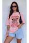 Women's Oversize Casual T-Shirt Greatful Pink