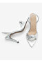Women's Pointed Toe Knotted Back Elastic Heeled Sandals Zorin Gold (9cm) - 4
