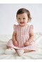 Original Floral Patterned Ruffled Baby Girl Muslin Dress