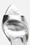 Women's silver pointed toe metallic high heel evening slippers - 5