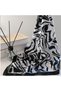 Women's Multi-Colored Artistic Striped Premium Quality Silk Satin Scarf 55X55Cm - 3