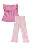 Heart Printed 2-5 Years Old Set - Pink - 3