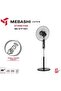 Stand Fan, 16 Inch, Remote Control, LED Display, 3 Speed, 65W, Black-Stainless Steel (ME-STF1001) - 2