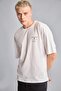 100% Cotton Boxy Fit Back Printed Short Sleeve Ecru T-Shirt H8473Ax26Hs - 4