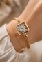 Besce Gold Roman Numeral Women's Wristwatch – White Dial Vintage Square Case Elegant Bracelet Design Quartz Watch - 4