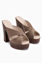 Jemina Mink Platform Heeled Women's Slippers - 3