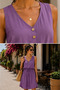 Women's Asymmetrical Cut Aerobin Dress with Buttons and Lace-Up Details - 2