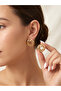 Gold Color Three Layer Thick Hoop Steel Earrings - 2