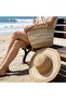Vacation Style Woven Straw Tote Bag 4 Color Options For Beach Brunch Travel