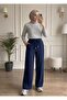 Women's Wide Leg Aerobin Fabric Lace-Up Trousers