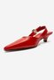 Dioris Red Skin Genuine Leather Women's Low Heel Shoes - 6
