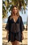 Gg-11 Polka Dot Pompom Chiffon Poncho Pareo - 2