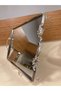 Tray with Rice and Mirror, Handle and Stand Model, Large Size, Silver Color, Diameter 40X27 cm - 3