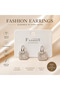 Zircon Stone Square Form Silver Color Women's Steel Earrings