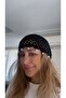 Mesh Hat with Pearls Hand Knitted Mesh Hat – Black Color – Summer Bohemian Style Women's Hat