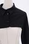 Black-100% Cotton Shirt Collar Buttoned Crop Undershirt - 3