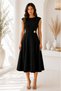 Black Midi Length A-Line Sleeveless Women's Dress with Brooch Accessory Stylish Casual and Office Wear 90162 - 7