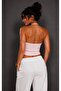 Women's Powder Cross-Neck Backless Crop Blouse Be419 - 2