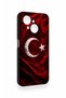 Tecno Spark Go1 Compatible Wolf Turkish Flag Patterned Silicone Case - 3