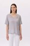 V-Neck T-Shirt with Slit Detail and Stone Pockets - 2