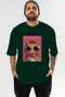 For the Sake of Cats 5 Front Cat Printed Green Oversize T-Shirt 100% Cotton Unisex Cat Lover Premium Design - 2