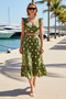 Women's Plus Size Polka Dot Flounce Beach Set V-Neck Sleeveless Long Skirt 100% Viscose Daily Comfortable