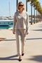 Women's V-Neck Low Sleeve Knitwear Sweater Trousers Set %100 Acrylic Relaxed Cut Casual Comfortable Modern