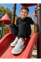 Boy's White and Black Mesh Slip-On Summer Casual Sports Shoes - 2