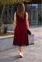 New Season Women's Strappy Round Neck Skirt with Lace Hem Midi Comfortable Summer Dress - 3