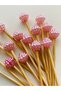 No:223 - 30 Pieces Decorative Blackberry Beaded Cake Toothpick Turkish Delight Holder 6.5 cm - Beads 8 mm - 3