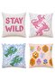 Pink Leopard Patterned 4-Piece Throw Pillow Cover Set - 3
