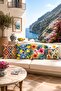 Lemons and Flowers Patterned 4-Piece Throw Pillow Cover Set - 2
