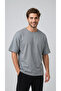 Men's Gray Oversize Crew Neck Comfortable Fit Relaxed T-Shirt
