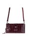 Burgundy Croco Lozan Genuine Suede Crossbody Wallet Bag with Phone Compartment - 3