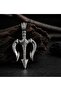 Stainless Steel Power of the Seas and Mythological Poseidon Spear Pendant - 4