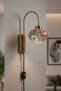 Noura Mozaik-C Colored Glass Single Antique Body Sconce with Plug - 4