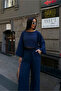 Loose-Fit Comfortable Trousers and Pool Collar Crop Blouse Muslin Fabric Top and Bottom Set - 6