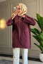 6406 - Comfortable Zippered Pocket Hooded Long Cap with Hood Detail - 3