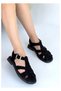 ⁠ Bellamor Women's Suede Knitted Detailed Caged Casual Sandals ⁠ - 2