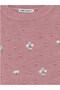 New Season Pink Crew Neck Floral Embroidered Women's Knitwear Tunic - 2