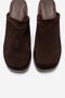 Dejas Brown Suede Genuine Leather Perforated Women's Thick Heeled Slippers - 2