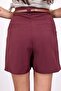 Plum Belted Pleated Shorts 580404 - 5