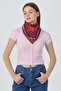 وشاح قطني منقوش باللون الأحمر والوردي والأزرق الداكن - 8