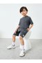 Boys Raglan Sleeve T-shirt and Badge Detail Shorts Set
