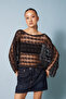 Ajurlu Knitted Blouse Brown