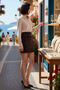 Women's High Waist A-Line Mini Skirt Plaid Woven Fabric Slim Belt Detailed Relaxed Cut Casual Modern - 2