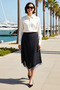 Women's Plus Size Asymmetrical Cut Plaid Patterned Tulle Knitted Midi Skirt Flexible Structure Daily Comfortable Modern - 3