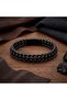 6mm Matte Onyx Stone Leather Cord and Steel Bracelet 31682B2D6M1 - 3