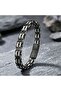 Double Black-White 4mm King Model Steel Chain Men's Bracelet – with Steel Lock - 21 cm - 3